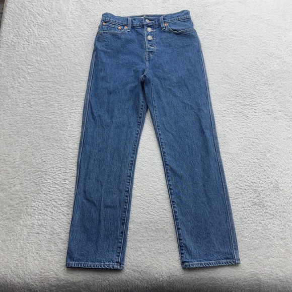 Levi's Premium Denim - Levis Premium Wedgie Straight Jeans Blue High Rise Button Fly 26995-0000 Size 26